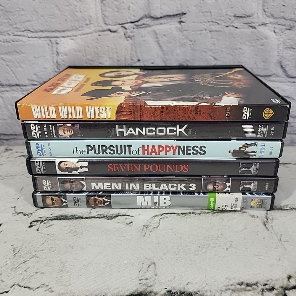 Will Smith Movies DVD Lot Of 6 Pursuit Happiness Wild Wild West Seven Pounds MIB